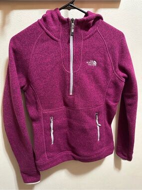 The North Face Girls' Fuchsia Half-Zip Hoodie Pullover